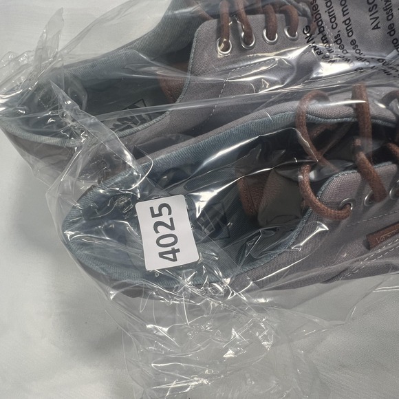 Vans Shoes Mens Size 11 Gray Canvas Brown Leather Low Top Casual Sneakers - Picture 15 of 15